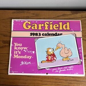 Vintage 1983 Garfield Calendar "You Know It's Monday When" Rare / HTF READ